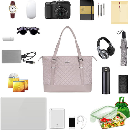 KROSER Laptoptas 15,6" Grote Schoudertas Waterafstotend Lichtgewicht Nylon Computerdraagtas Dames Stijlvolle handtas voor Werk/Bedrijf/School/Universiteit/Teizen