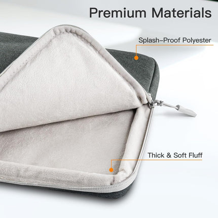 Sierra Laptop Sleeve Hoes voor 13,3 Inch MacBook Air/Pro, 14 Inch MacBook Pro M4 / M3 / M2 / M1 2021-2024, 13-13,6 Inch Laptop Notebook, Case Bag Waterdichte Beschermhoes (Grijs)