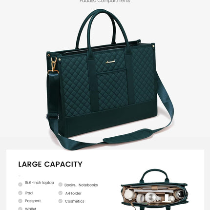 LOVEVOOK Laptoptas Dames, Waterdichte Werktas Handtas Grote Schooltas Shopper Zakelijke Tas Aktetas Lerarentas, Leren Tote Bag Notebooktas voor Kantoor Universiteit