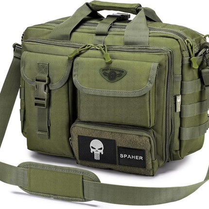 SPAHER Aktetas Heren Werktas Heren Laptoptas 14/15.6/17.3 Inch Zakelijk Tactische Tas Militaire Tas Schoudertas Messenger Bag Heren Cadeau voor Dames Heren