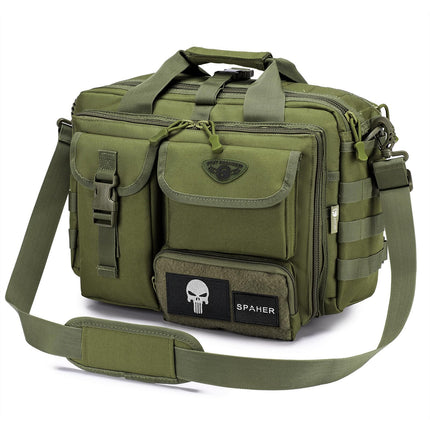 SPAHER Aktetas Heren Werktas Heren Laptoptas 14/15.6/17.3 Inch Zakelijk Tactische Tas Militaire Tas Schoudertas Messenger Bag Heren Cadeau voor Dames Heren