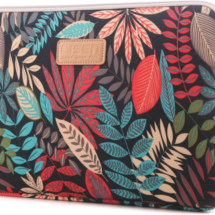 Sierra 10-15 inch Forest Series Patroon Waterbestendig Canvas laptop sleeve voor 13.3 inch laptop case compatibel met macbook air 13 case macbook pro 13 sleeve ipad 12.9 (15.6 inch, rode kleurrijke