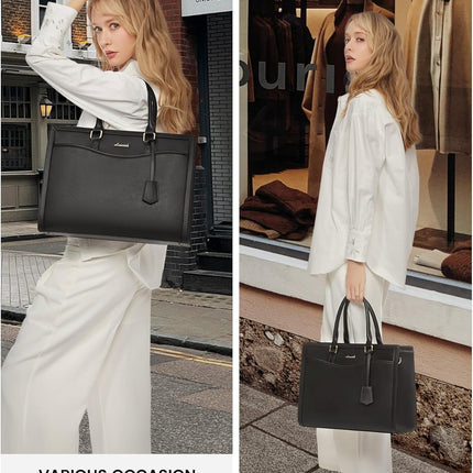 LOVEVOOK Laptoptas 15,6 inch zwarte handtas dames grote shopper tas lederen tote bag werktas schoudertas aktetas uni tas lerarentas schoudertas schoudertas voor business school