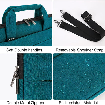 Sierra 14 inch waterdichte laptoptas, aktetas, schoudertas, notebooktas voor 14" Lenovo IdeaPad Yoga 710 ThinkPad A475/Acer Aspire 1 Swift 3/HP Stream 14 Pavilion 14/Asus/Dell, groen-blauw