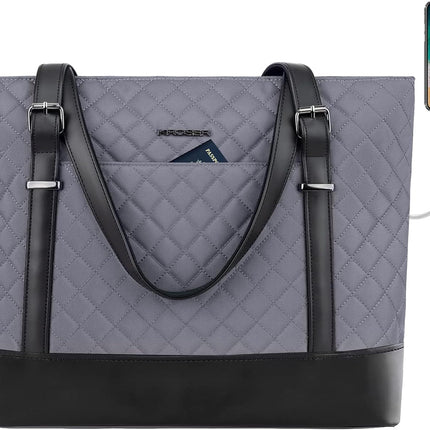 KROSER Laptoptas 15,6" Grote Schoudertas Waterafstotend Lichtgewicht Nylon Computerdraagtas Dames Stijlvolle handtas voor Werk/Bedrijf/School/Universiteit/Teizen