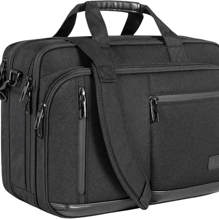 VANKEAN 17,3 inch laptop aktetas voor mannen en vrouwen, hoogwaardige schoudertas, waterafstotende laptops met RFID-vak, uitbreidbare messenger bag