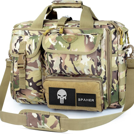 SPAHER Aktetas Heren Werktas Heren Laptoptas 14/15.6/17.3 Inch Zakelijk Tactische Tas Militaire Tas Schoudertas Messenger Bag Heren Cadeau voor Dames Heren