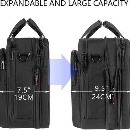 VANKEAN 17,3 inch laptop aktetas voor mannen en vrouwen, hoogwaardige schoudertas, waterafstotende laptops met RFID-vak, uitbreidbare messenger bag