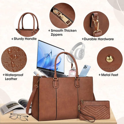 NEWHEY Laptoptassen voor vrouwen 15,6 inch laptop draagtas voor kantoor