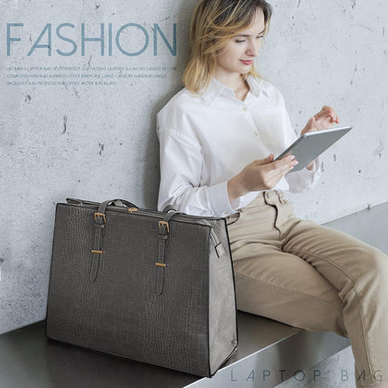 Lubardy Laptoptassen voor vrouwen, boodschappentas, 15.6 inch lederen grote dameshandtas, werktas, designer zaken-, schouder-, winkel- of kantoortas
