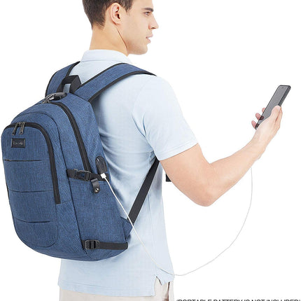 Tzowla Laptop Rugzak voor Heren,Waterdichte Antidiefstalrugzak voor School,Universiteit met USB-Oplaadpoort en Slot,14/15,6 inch Laptoptas voor Dames Jongens Meisje Werk,Reisrugzak-BlauweCamo