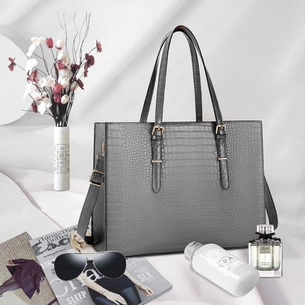 Lubardy Laptoptassen voor vrouwen, boodschappentas, 15.6 inch lederen grote dameshandtas, werktas, designer zaken-, schouder-, winkel- of kantoortas