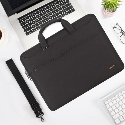 Sierra  14 inch waterdichte laptoptas, aktetas, schoudertas, notebooktas voor 14" Lenovo IdeaPad Yoga 710 ThinkPad A475/Aspire 1 Swift 3/HP Stream 14 Pavilion 14/Asus/Dell, zwart