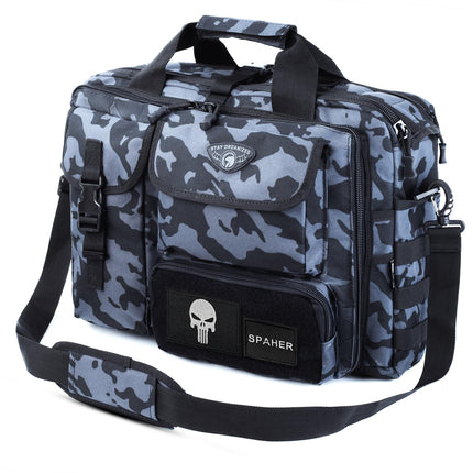 SPAHER Aktetas Heren Werktas Heren Laptoptas 14/15.6/17.3 Inch Zakelijk Tactische Tas Militaire Tas Schoudertas Messenger Bag Heren Cadeau voor Dames Heren