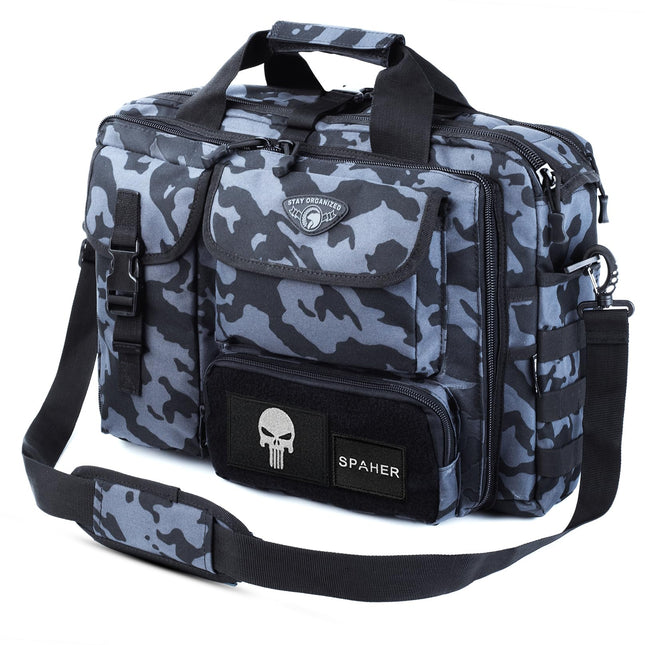 SPAHER Aktetas Heren Werktas Heren Laptoptas 14/15.6/17.3 Inch Zakelijk Tactische Tas Militaire Tas Schoudertas Messenger Bag Heren Cadeau voor Dames Heren