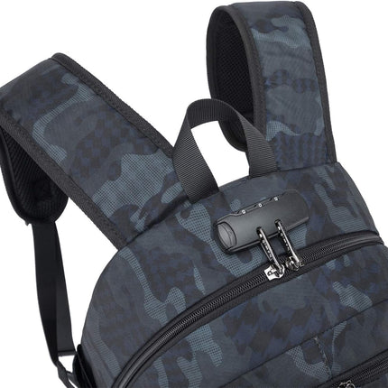 Tzowla Laptop Rugzak voor Heren,Waterdichte Antidiefstalrugzak voor School,Universiteit met USB-Oplaadpoort en Slot,17/17,3 inch Laptoptas voor Dames Jongens Meisje Werk,Reisrugzak-BlauweCamo