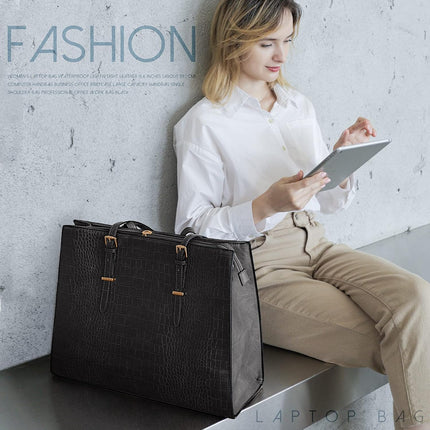 Lubardy Laptoptassen voor vrouwen, boodschappentas, 15.6 inch lederen grote dameshandtas, werktas, designer zaken-, schouder-, winkel- of kantoortas