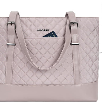KROSER Laptoptas 15,6" Grote Schoudertas Waterafstotend Lichtgewicht Nylon Computerdraagtas Dames Stijlvolle handtas voor Werk/Bedrijf/School/Universiteit/Teizen