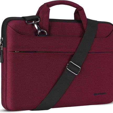 Sierra 17.3 inch LaptopTas Waterdichte Zakelijke Aktetas Messenger Bag Schoudertas werktas notebooktas voor 17.3" Dell/MSI GS73VR Stealth Pro/IdeaPad/HP Envy/LG Gram/ASUS ROG,Rode Wijn