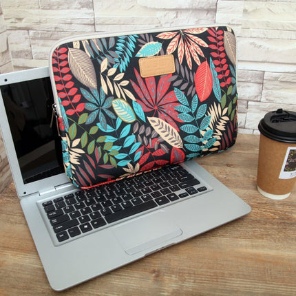 Sierra 10-15 inch Forest Series Patroon Waterbestendig Canvas laptop sleeve voor 13.3 inch laptop case compatibel met macbook air 13 case macbook pro 13 sleeve ipad 12.9 (15.6 inch, rode kleurrijke