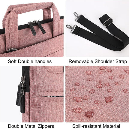 Sierra 17.3 inch LaptopTas Waterdichte Zakelijke Aktetas Messenger Bag Schoudertas werktas notebooktas voor 17.3" Dell/MSI GS73VR Stealth Pro/IdeaPad/HP Envy/LG Gram/ASUS ROG,Roze