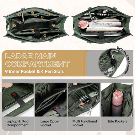 NEWHEY Laptoptassen voor vrouwen 15,6 inch laptop draagtas voor kantoor