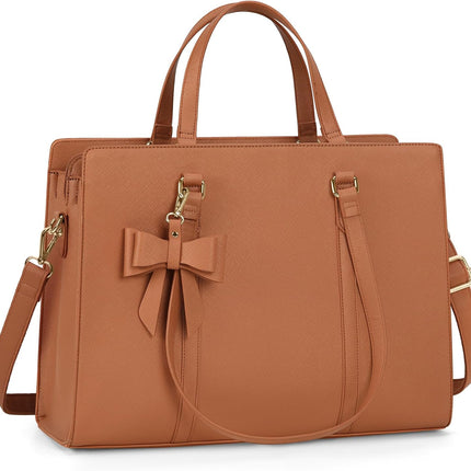 Dameshandtas voor de universiteit, PU-lederen draagtas, grote werktas, tas voor laptop van 15,6 inch, schoudertas, zwart