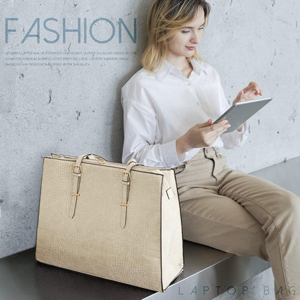 Lubardy Laptoptassen voor vrouwen, boodschappentas, 15.6 inch lederen grote dameshandtas, werktas, designer zaken-, schouder-, winkel- of kantoortas