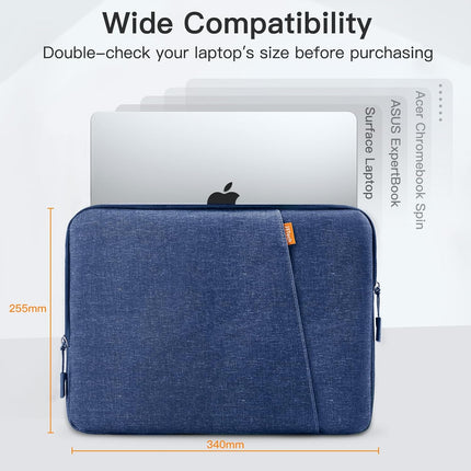 Sierra Laptop Sleeve Hoes voor 13,3 Inch MacBook Air/Pro, 14 Inch MacBook Pro M4 / M3 / M2 / M1 2021-2024, 13-13,6 Inch Laptop Notebook, Case Bag Waterdichte Beschermhoes (Kobalt Blauw)