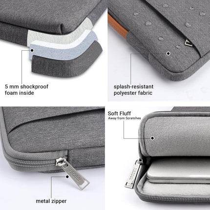 Sierra Laptop Hoes Sleeve Draagtas voor 15,6 Inch HP Lenovo Acer Dell Samsung notebook, MacBook Pro 16 Inch Cover met Intrekbare Handgreep, Donker grijs