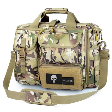 SPAHER Aktetas Heren Werktas Heren Laptoptas 14/15.6/17.3 Inch Zakelijk Tactische Tas Militaire Tas Schoudertas Messenger Bag Heren Cadeau voor Dames Heren