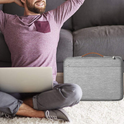 Sierra Laptop Hoes Sleeve Draagtas voor 15,6 Inch HP Lenovo Acer Dell Samsung notebook, MacBook Pro 16 Inch Cover met Intrekbare Handgreep, Grijs