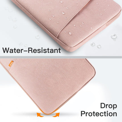 Sierra Laptop Mouw Case voor 14-Inch MacBook MacBook Air/Pro, MacBook Pro M4 / M3 / M2 / M1 2021-2024, Waterdichte Tas Hoes met Zak, Compatibel met 14 Inch Notitieboekje (Rosé Goud)