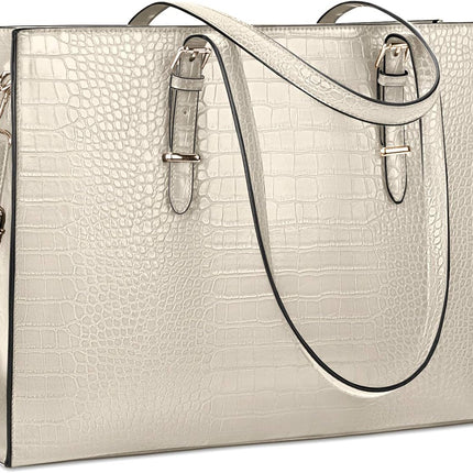 Lubardy Laptoptassen voor vrouwen, boodschappentas, 15.6 inch lederen grote dameshandtas, werktas, designer zaken-, schouder-, winkel- of kantoortas