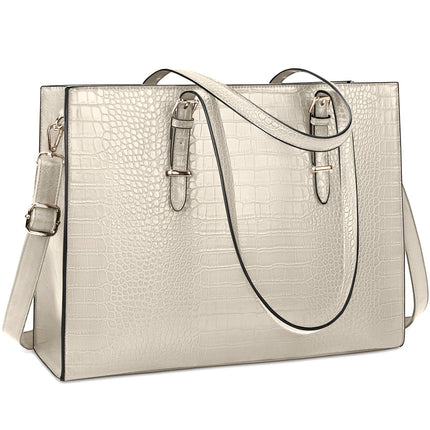 Lubardy Laptoptassen voor vrouwen, boodschappentas, 15.6 inch lederen grote dameshandtas, werktas, designer zaken-, schouder-, winkel- of kantoortas