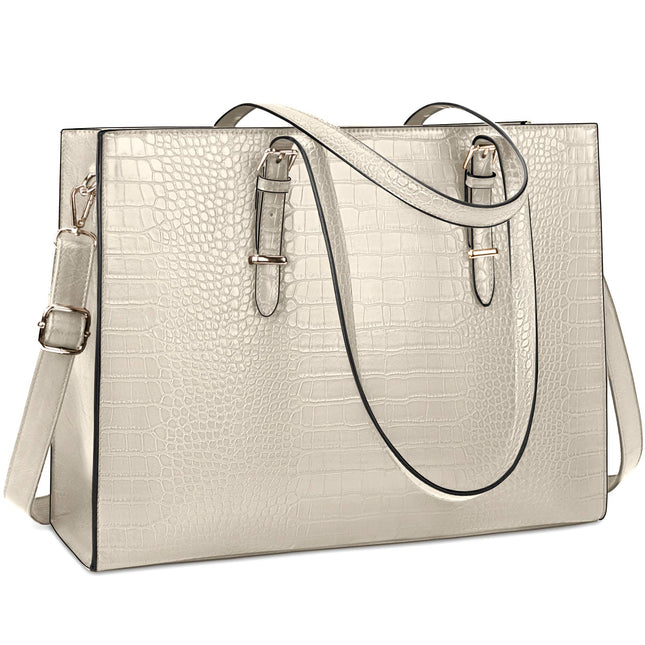 Lubardy Laptoptassen voor vrouwen, boodschappentas, 15.6 inch lederen grote dameshandtas, werktas, designer zaken-, schouder-, winkel- of kantoortas