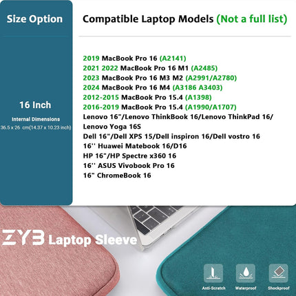 Sierra 16 inch laptoptashoes 2021-2023 MacBook Pro 16 M3 M2 M1(A2991/A2780/A2485/A2141), MacBook Pro 15, MateBook 16,16 inch ThinkBook/IdeaPad VivoBook HP Asus Dell met accessoires, roze