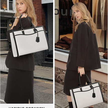 LOVEVOOK Laptoptas 15,6 inch zwarte handtas dames grote shopper tas lederen tote bag werktas schoudertas aktetas uni tas lerarentas schoudertas schoudertas voor business school