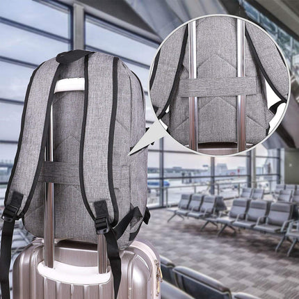 Tzowla Laptop Rugzak voor Heren,Waterdichte Antidiefstalrugzak voor School,Universiteit met USB-Oplaadpoort en Slot,17/17,3 inch Laptoptas voor Dames Jongens Meisje Vrijetijds Werk,Reisrugzak-Grijs