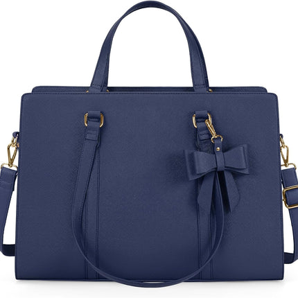 Dameshandtas voor de universiteit, PU-lederen draagtas, grote werktas, tas voor laptop van 15,6 inch, schoudertas, zwart