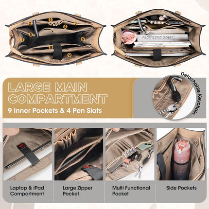 NEWHEY Laptoptassen voor vrouwen 15,6 inch laptop draagtas voor kantoor