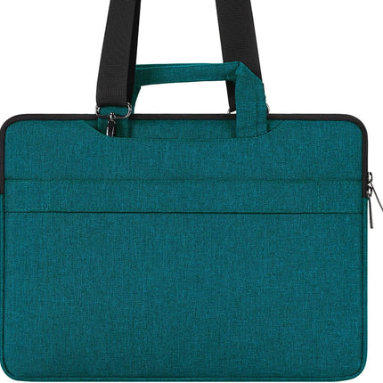 Sierra 15-15,6 inch waterdichte laptoptas, aktetas, schoudertas, notebooktas voor 15,6" Lenovo IdeaPad S510/Lenovo ThinkPad E575/HP Pavilion 15 Envy 15/Dell XPS 15 Inspiron/Asus, groen-blauw