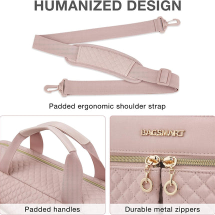 Sierra Laptoptas, 15,6-inch aktetas voor vrouwen, grote laptoptas, computertas, kantoor, reizen, zaken, roze, 17.3Inch