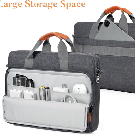 bagasin 15 15,6 inch laptop computer pc schoudertas draagtas, waterafstotende stof aktetas, lichtgewicht toploader, zakelijk casual of school