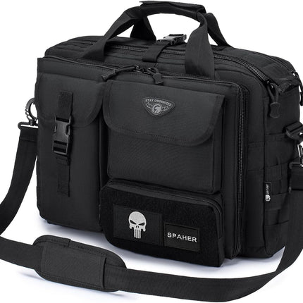 SPAHER Aktetas Heren Werktas Heren Laptoptas 14/15.6/17.3 Inch Zakelijk Tactische Tas Militaire Tas Schoudertas Messenger Bag Heren Cadeau voor Dames Heren