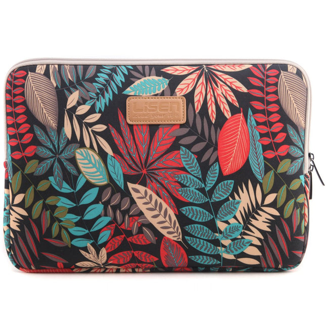 Sierra 10-15 inch Forest Series Patroon Waterbestendig Canvas laptop sleeve voor 13.3 inch laptop case compatibel met macbook air 13 case macbook pro 13 sleeve ipad 12.9 (15.6 inch, rode kleurrijke
