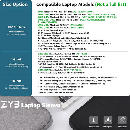 Sierra Laptoptas Hoes Sleeve beschermhoes voor 2022 2020-2021 MacBook Air 13 13.6 M2 M1, 2012-2022 Macbook Pro 13 M2 M1,2021 2023 MacBook Pro 14 M2 M1,13.5 Surface Laptop,Huawei MatebookD 14,Blauw