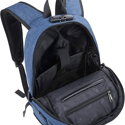 Tzowla Laptop Rugzak voor Heren,Waterdichte Antidiefstalrugzak voor School,Universiteit met USB-Oplaadpoort en Slot,14/15,6 inch Laptoptas voor Dames Jongens Meisje Werk,Reisrugzak-BlauweCamo