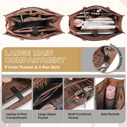 NEWHEY Laptoptassen voor vrouwen 15,6 inch laptop draagtas voor kantoor