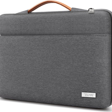 Sierra Laptop Hoes Sleeve Draagtas voor 15,6 Inch HP Lenovo Acer Dell Samsung notebook, MacBook Pro 16 Inch Cover met Intrekbare Handgreep, Donker grijs